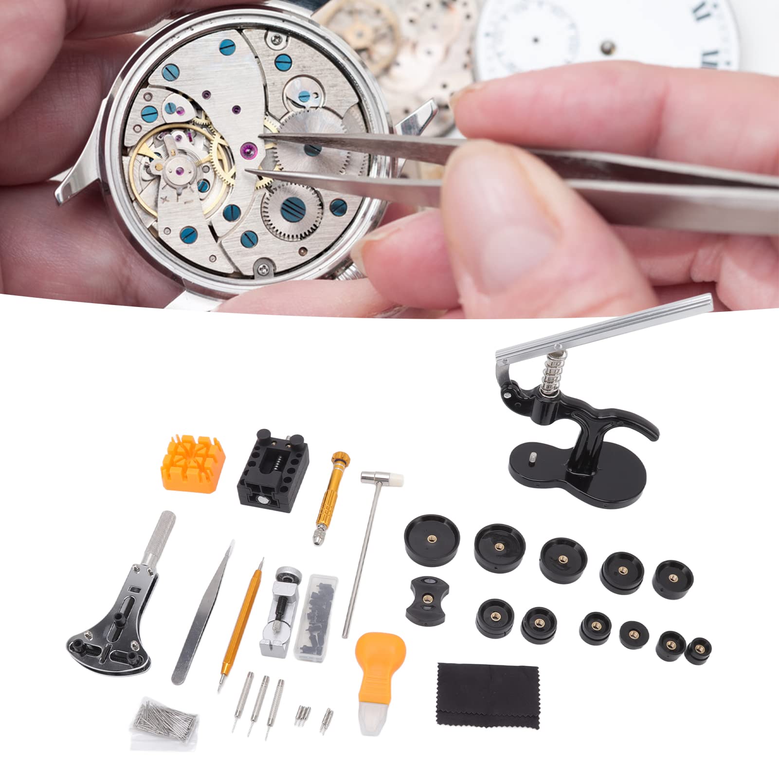 Kit Profesional de reparación de Relojes, Kit de Herramientas para Relojes, Herramienta de reparación de Relojes para Cambio de Correa y reemplazo de batería.