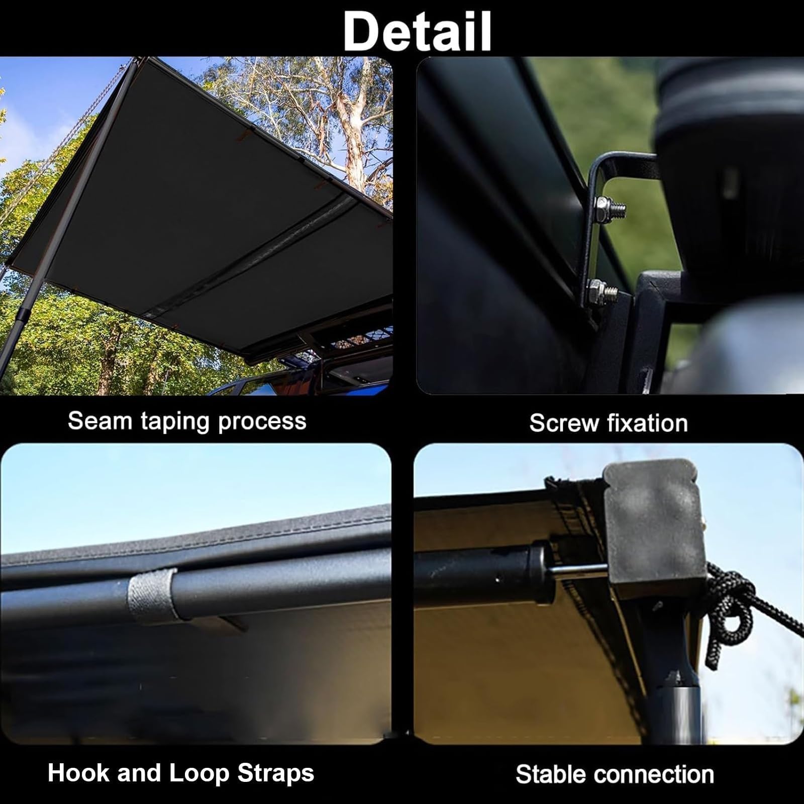 Tenda laterale per auto con borsa per il trasporto, parasole impermeabile per campeggio, camion, furgoni, SUV, portapacchi 200 x 250 cm