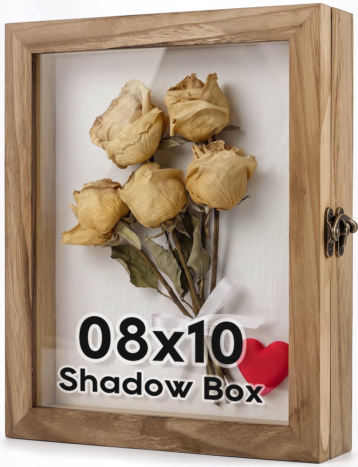 TJ.MOREE Shadow Box 8x10 Memory Display Case Wood Picture Frame Carbonized