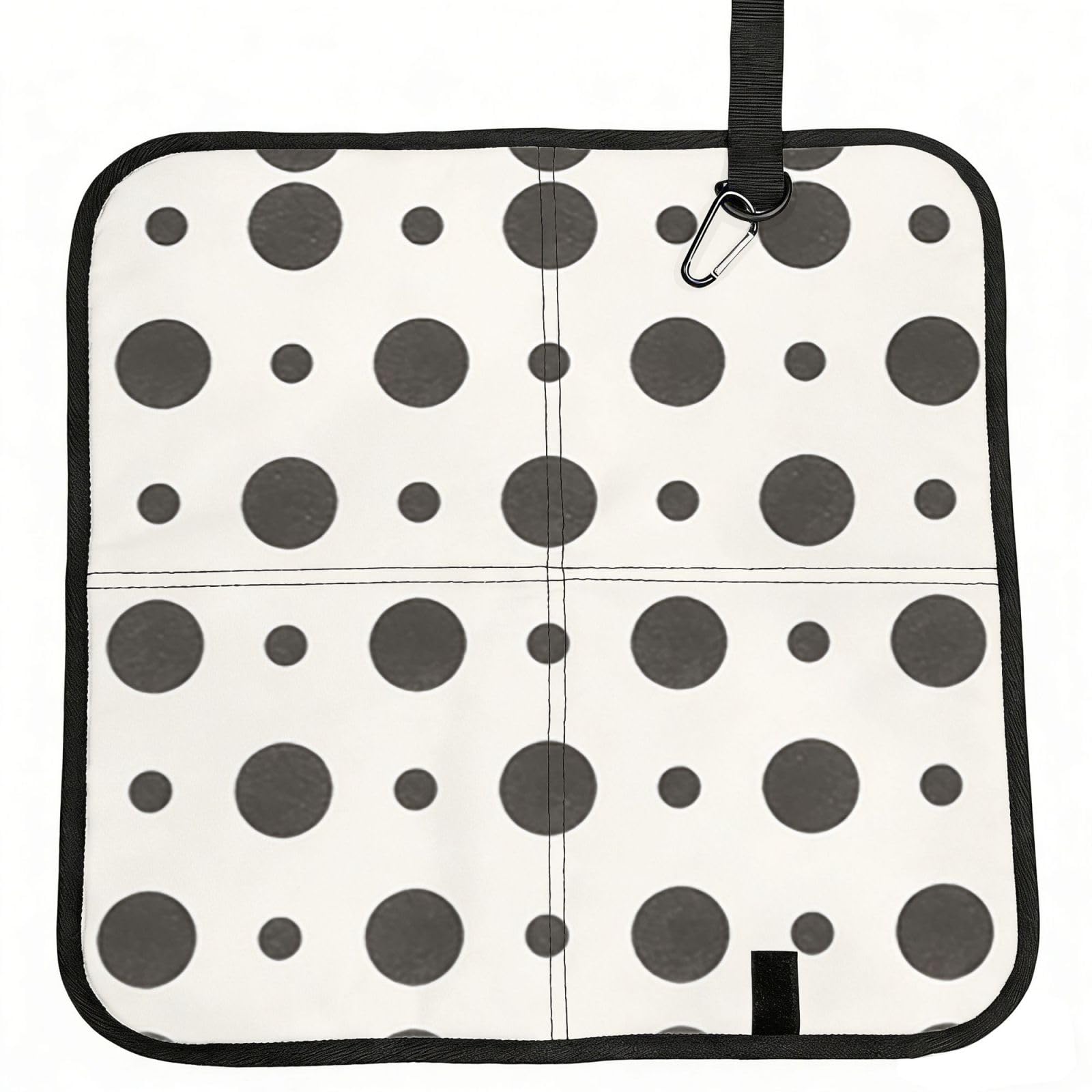 DUYIOKH Monochrome Dots Print Foldable Portable Seat Cushion for World Cup Games, Camping and Outdoor Activities