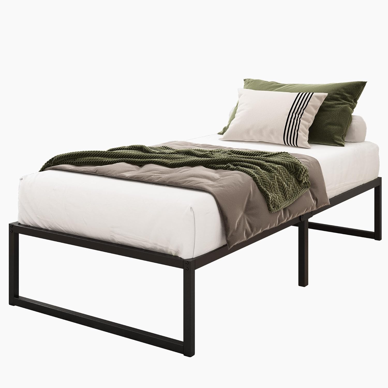 14 Inch Twin XL Bed Frames Heavy Duty Sturdy Metal Platform Bed Frame No Box Spring Needed, Noise Free, Easy Assembly, Black - Image 8