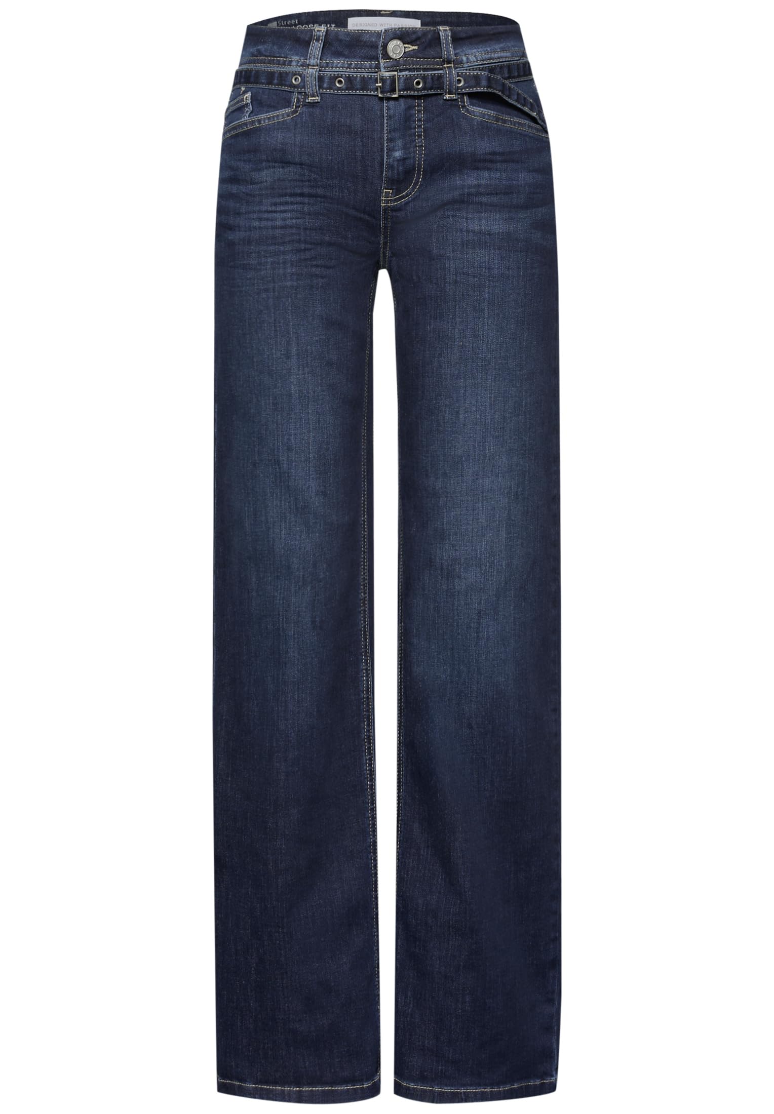 Street One Damen Wide Leg Jeans mit Gürtel 3716985