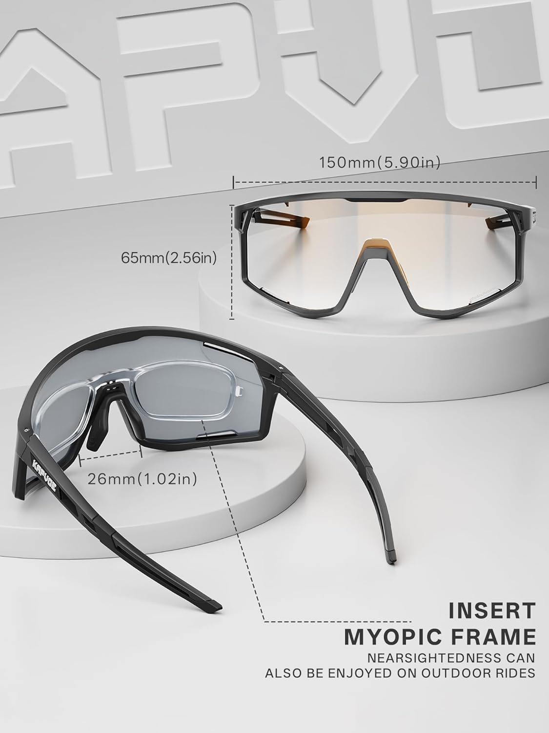 KAPVOE Photochromic Cycling Glasses Men Women Clear Mountain Bike Sunglasses MTB Baseball Running Triathlon - K180 - Image 5