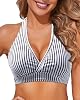 Tempt Me Women Halter Bikini Top - Padded Swimsuit Top V Neck Bathing Suit Tops Only