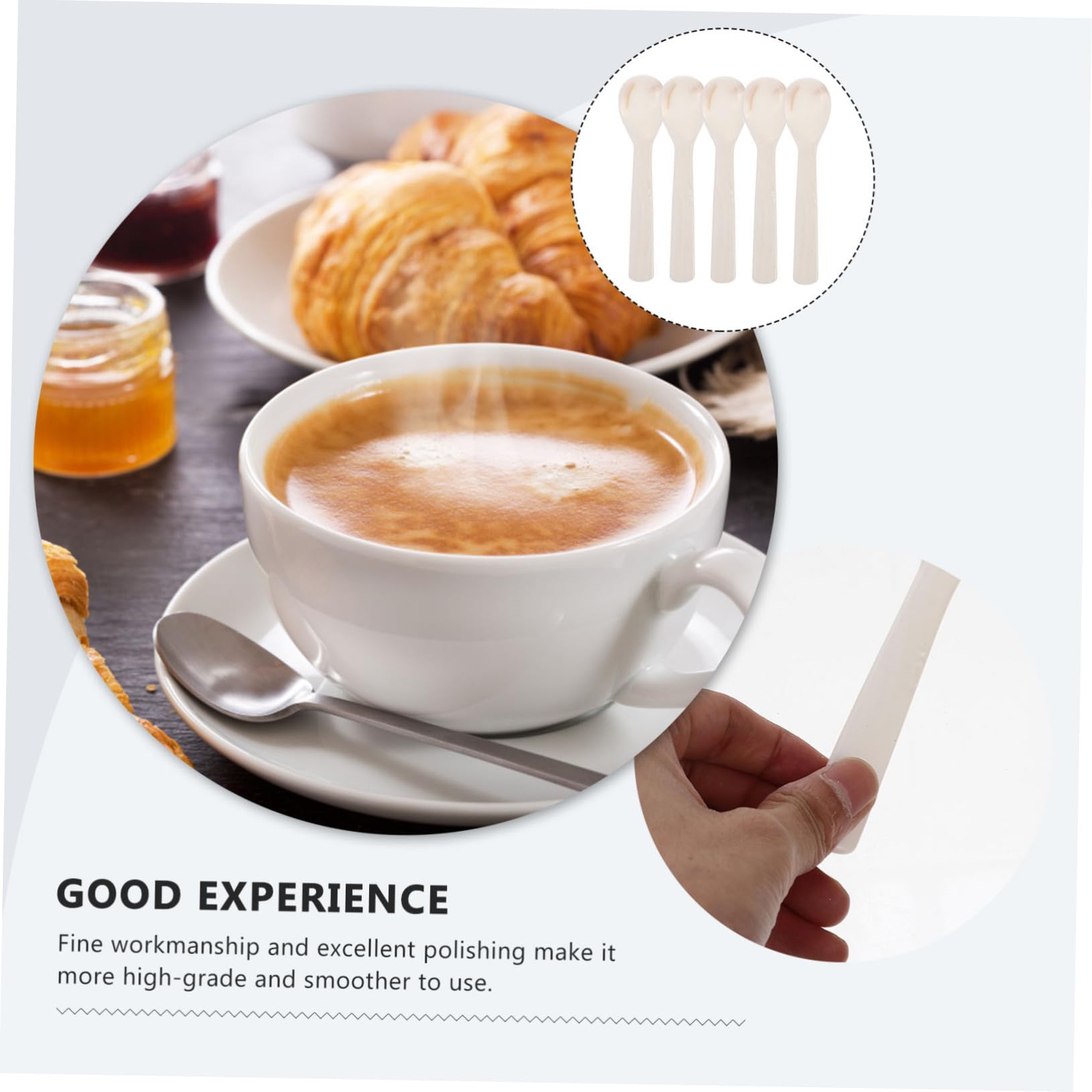 Cuillères à Café à Long Manche en Coquille, Lot de 5, 13 Cm