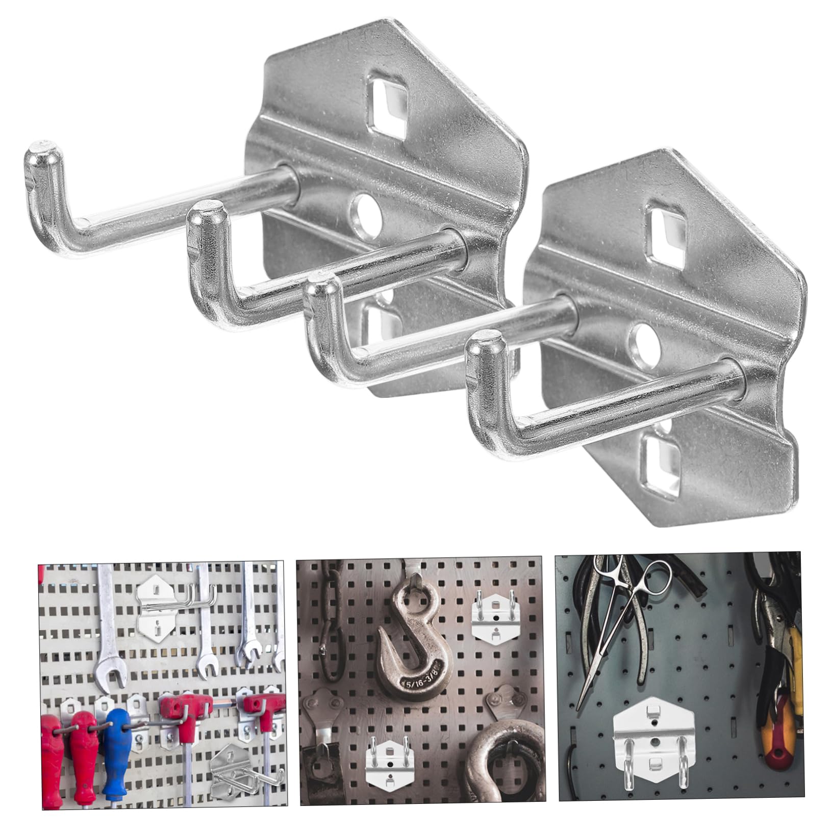 DOITOOL 5pcs Heavy Duty Metal Hooks for Tool Storage Easy Install Pegboard Hooks Sturdy Tool Rack Home Garage Accessories