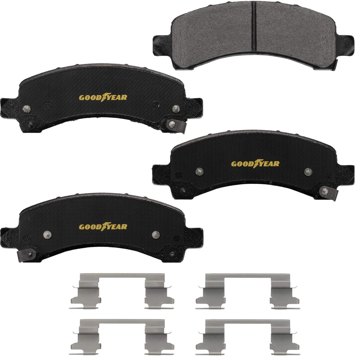 Goodyear Brakes GYD974 | Carbon-Ceramic Rear Brake Pads fit Cadillac Escalade 06-03; Chevrolet Avalanche 1500 05-03, Express 1500 14-03, Express 2500 19-03, Express 350 & More - See Applications Below