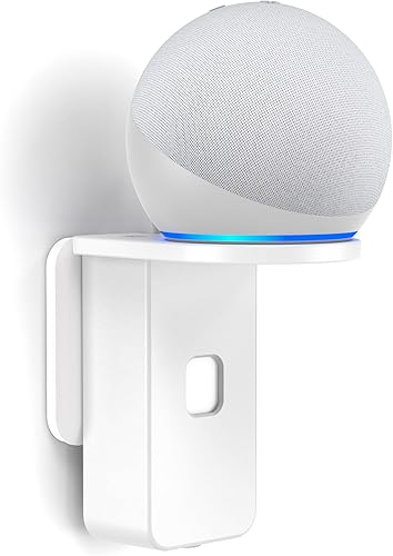 PlusAcc Soporte de pared para Dot 5ª generación y Dot 4ª generación y Google Nest Mini, soporte de salida que ahorra espacio, accesorios para colgar