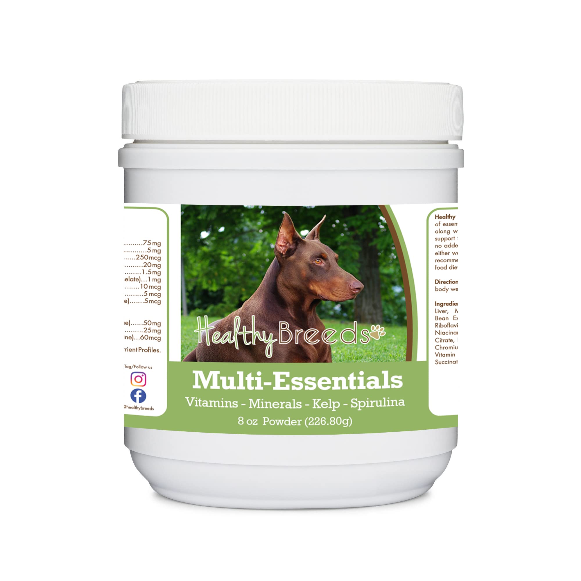 Healthy Breeds Doberman Pinscher, Red and Tan, Multi-Essentials Powder for Dogs 8 oz