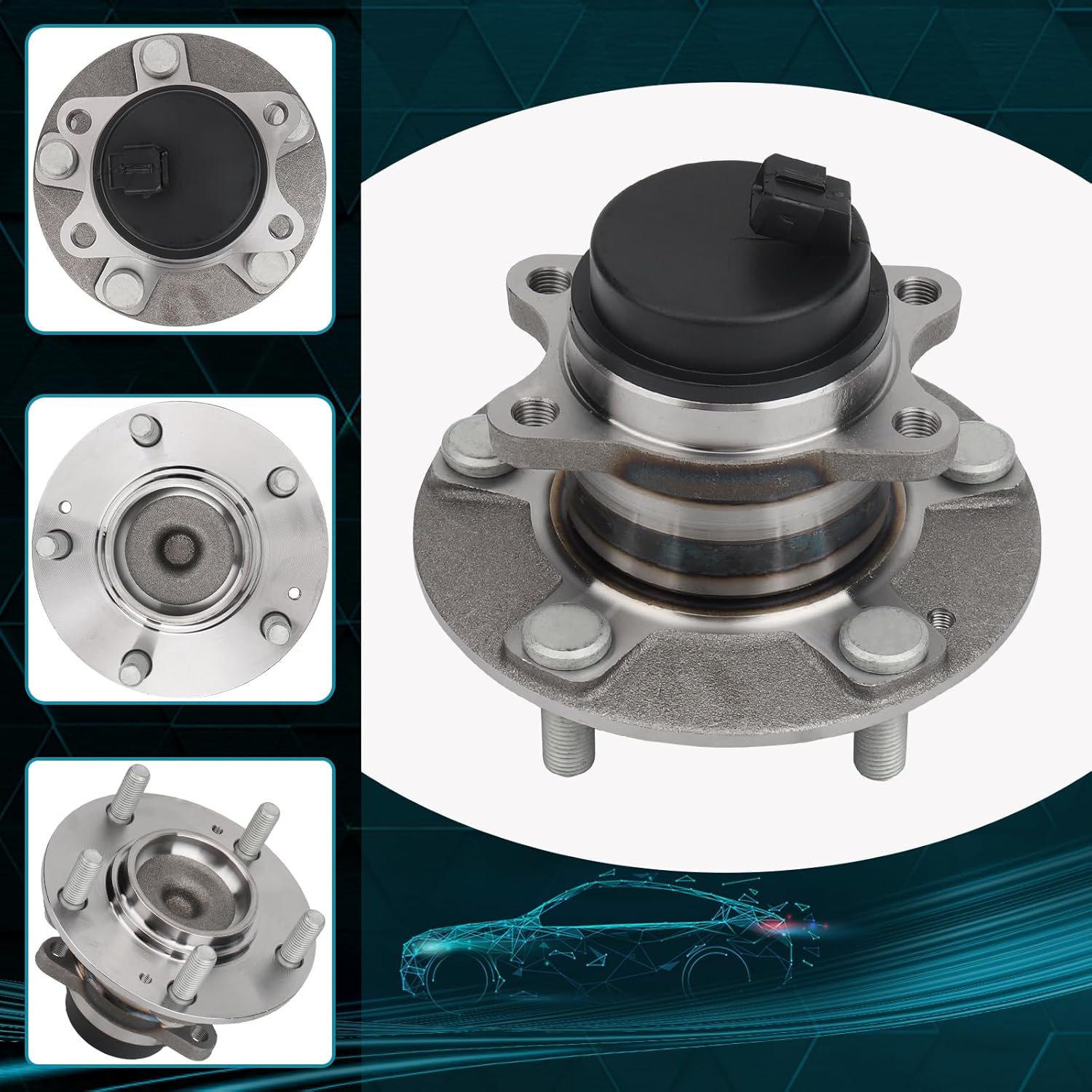 IRONTEK Wheel hub and Bearing Assembly 512434 Rear Passenger or Driver Side Fit for Kia 2010-2013 Soul 5 Lugs 2PCS