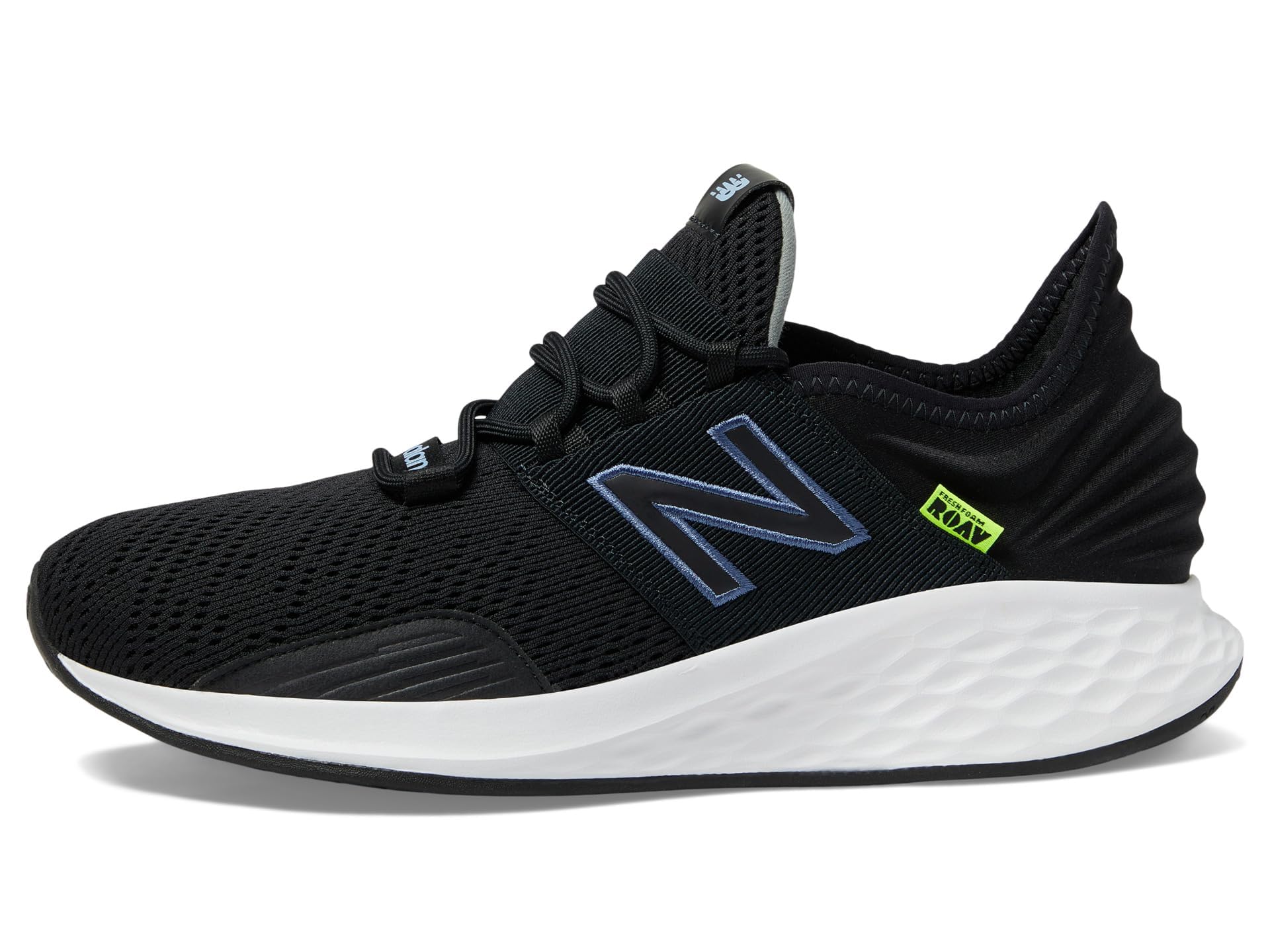 New Balance Men's Fresh Foam Roav V1 Running Shoe, Black/White, 11.5