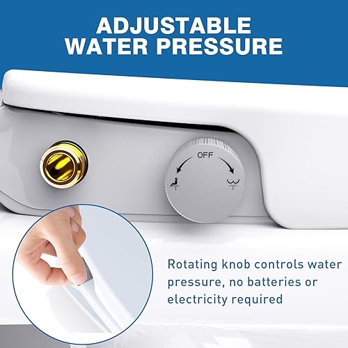 Miniatura 4 de Asiento de inodoro alargado no eléctrico con doble boquilla, lavado delantero y trasero, tapa de cierre silencioso, presión ajustable, fácil