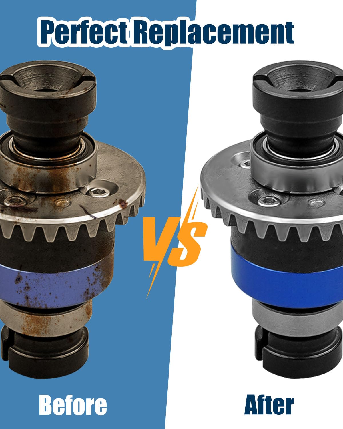 Assembled Differential 30T 0.8Mod V2 Fit for 1/18 ARRMA GROM Typhon Granite GROM Mini Mojave GROM 2S, 2PACK Blue