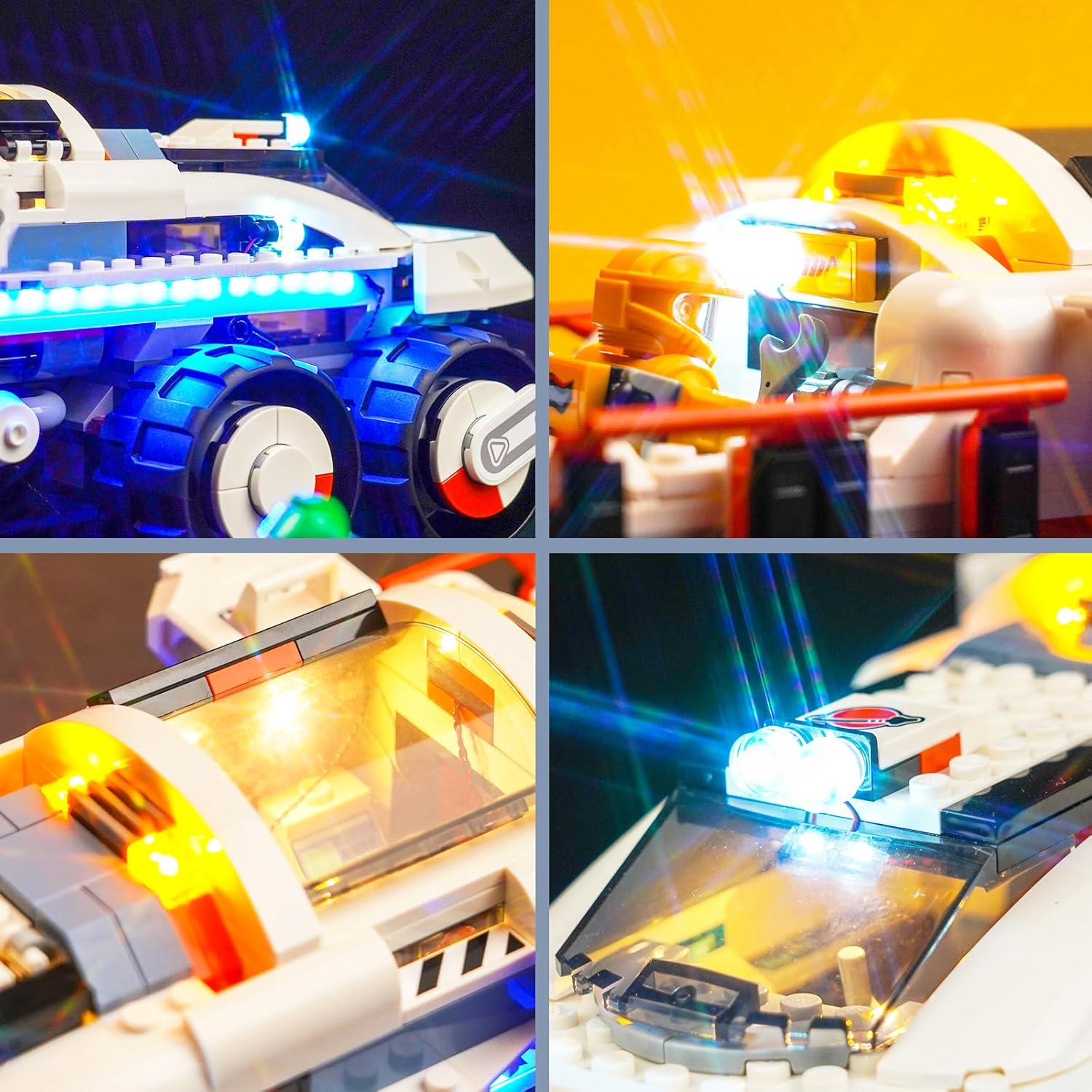 BrickBling LED Lighting Compatible with Lego City Command Rover and Crane Loader Outer Space Building Set; Remote Control Version Light kit Compatible with Lego Crane Loader-No Model