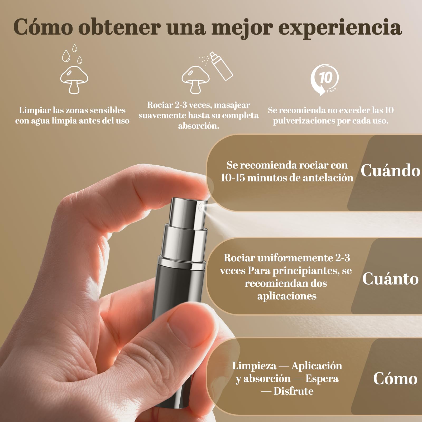 Spray Retardante Eyaculación - Prolonga el Placer y Dura Más en la Cama con Fórmula Desensibilizante de Acción Rápida, Envase Discreto y Portátil 5ml