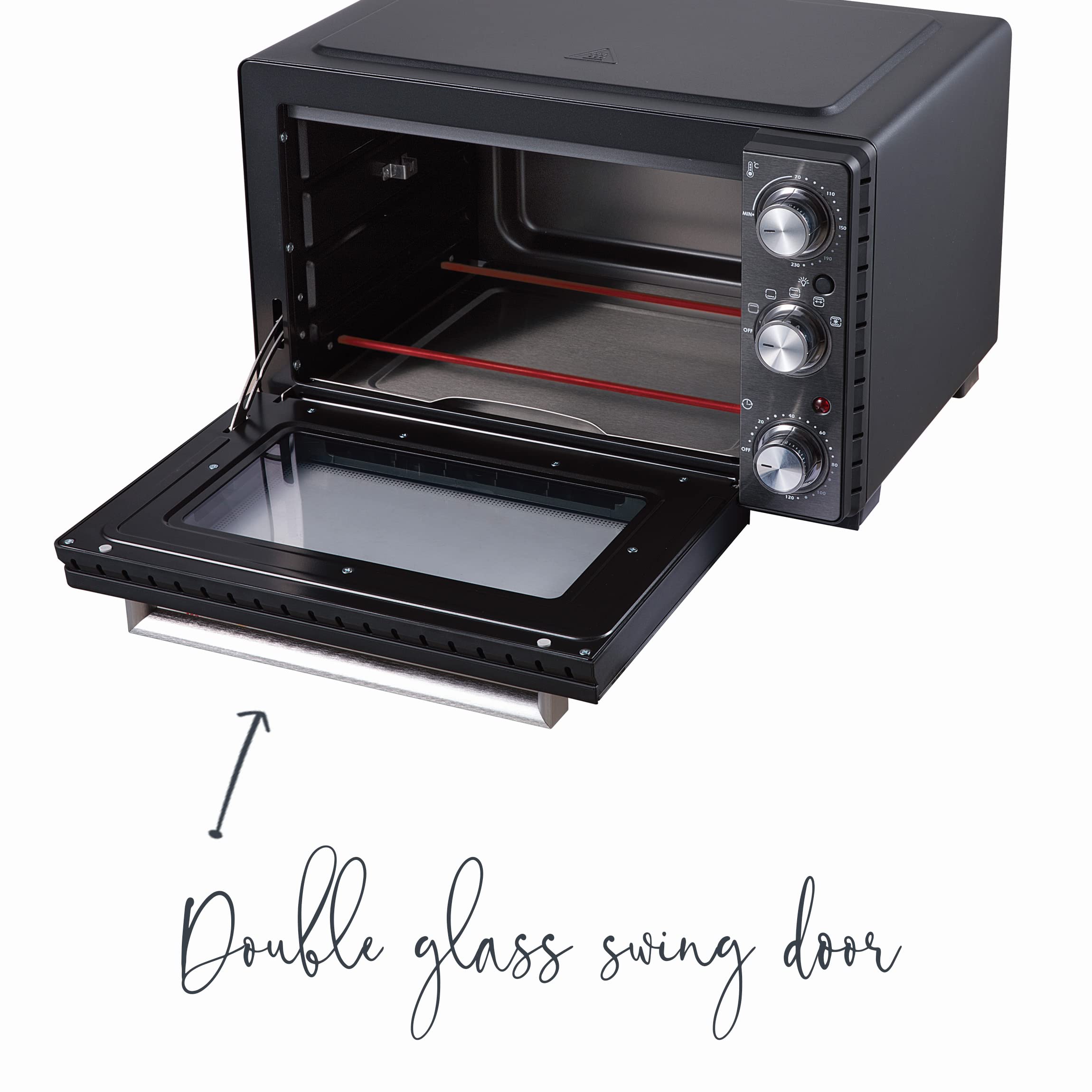 Lacor 69347 - Four électrique de plan de travail, petit four de cuisine | Ustensile professionnel durable; conçu pour un rendement optimal y nettoyage rapide et facile au lave-vaisselle