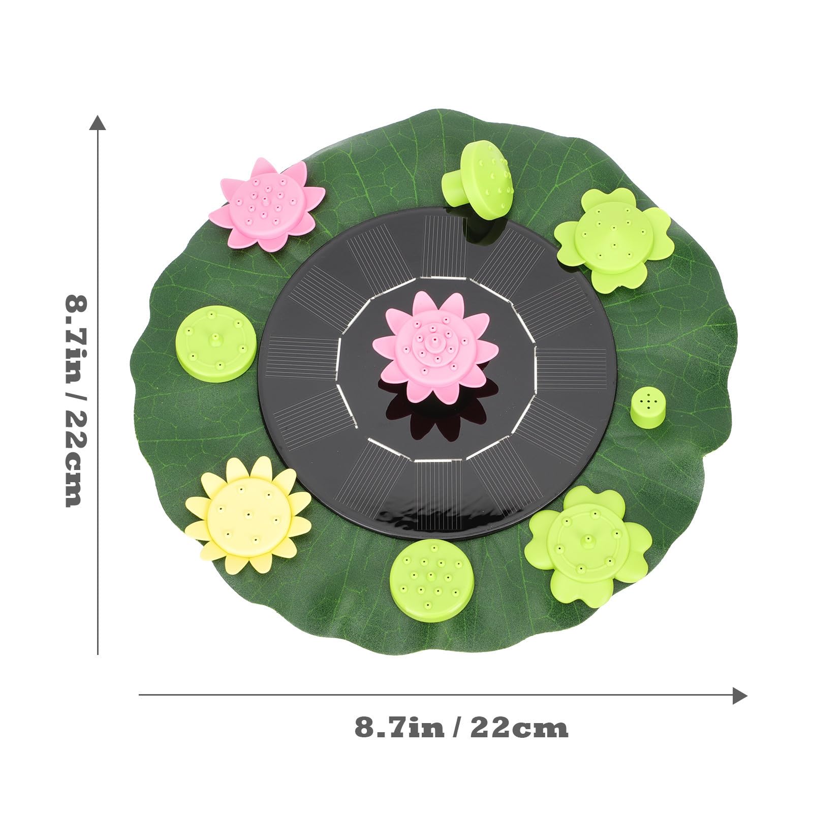 Housoutil Lotusblumen Solarbrunnen Gartenvogelbad und Brunnen Schwimmende Solarwasserpumpe aus Abs und Monokristallinem Silizium 6v Dc 1w für Garten und Teich Sommerdeko