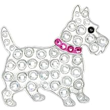 NAVIKA Pink Scottie Dog Golf Ball Marker with Austrian Crystals | Magnetic Hat Clip Included | Dog Themed Golfing Accessory | Gift for Women and Junior Golfers | Puppy Marker