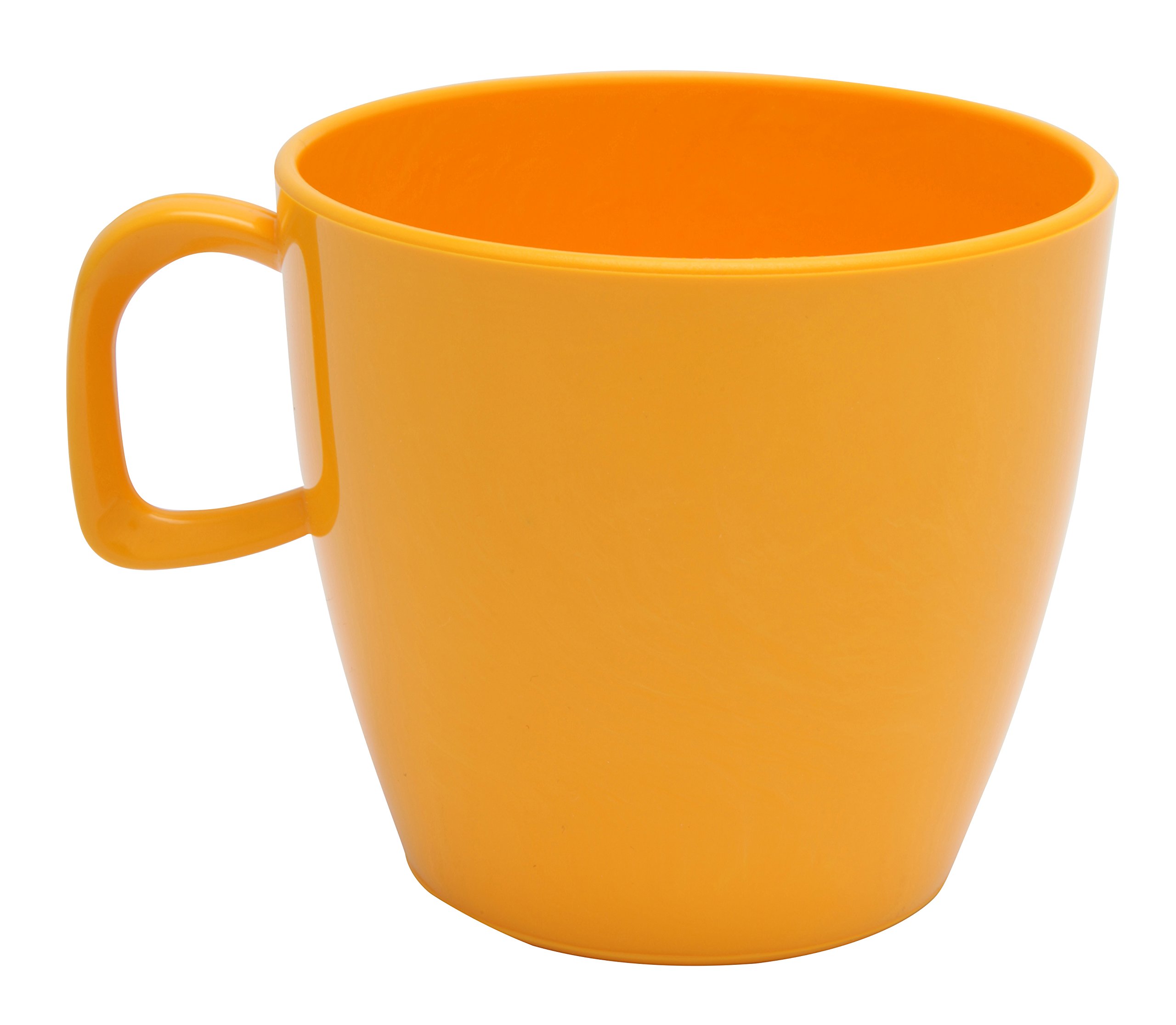 Harfield 220ml Yellow Small Children's Tea Cups - Pack of 4 Reusable Virtually Unbreakable Polycarbonate Plastic