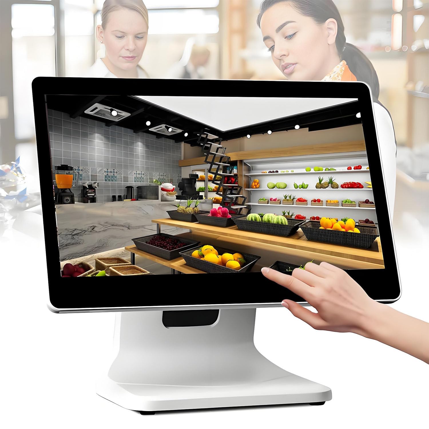 Registratore di Cassa Touch Screen Intelligente all-in-One, Software POS per Piccole Imprese, Monitor Multi-Touch, CPU N2930, 4 GB di RAM, 64 GB di SSD, Windows 10, per Ufficio, Ristorante