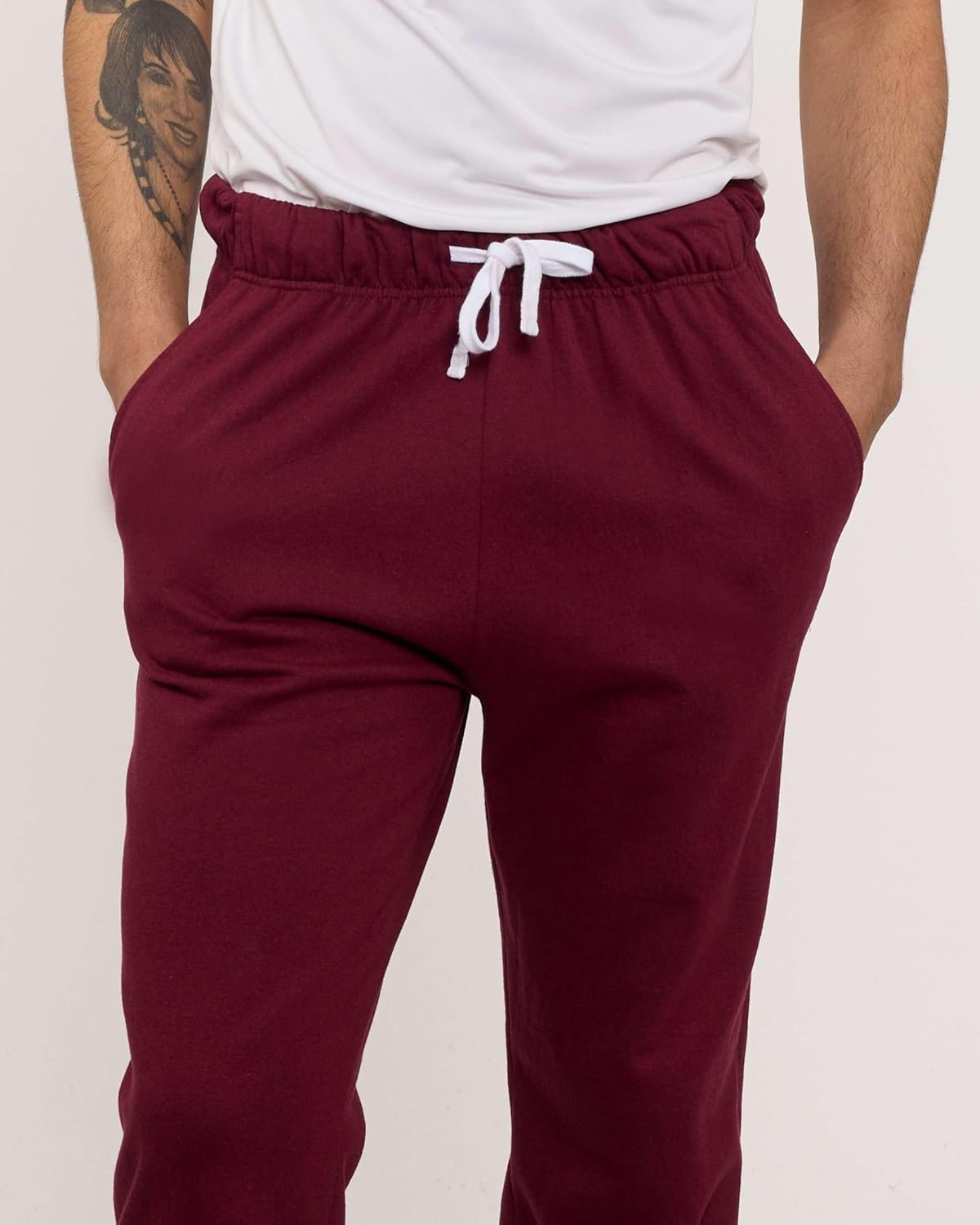 Real Essentials 3 Pack: Men's Tech Fleece Athletic Casual Open Bottom Sweatpants with Pockets (Available in Big & Tall) - Image 4