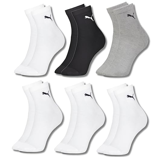 Kit 6 Pares Meia Cano Médio Puma Costura Fina Feminina Adulto