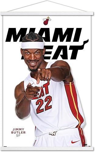 Trends International NBA Miami Heat - Póster de pared de la serie 23 de Jimmy Butler con marco magnético