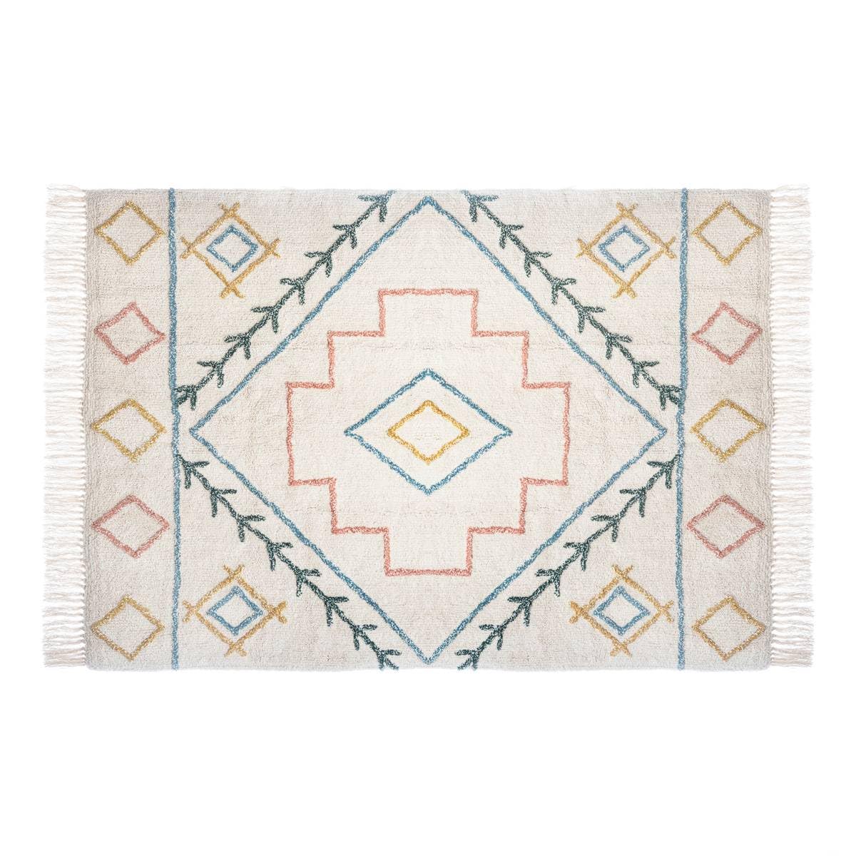 Tapis décoratif en Coton Multicolore Tufté 120 x 170 cm - Atmosphera