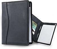 Vista 14 de PEGAI Padfolio de cuero 100% hecho a mano, organizador de bloc legal para negocios, escuela, oficina, conferencias, resistente, piel de vaca, hoja