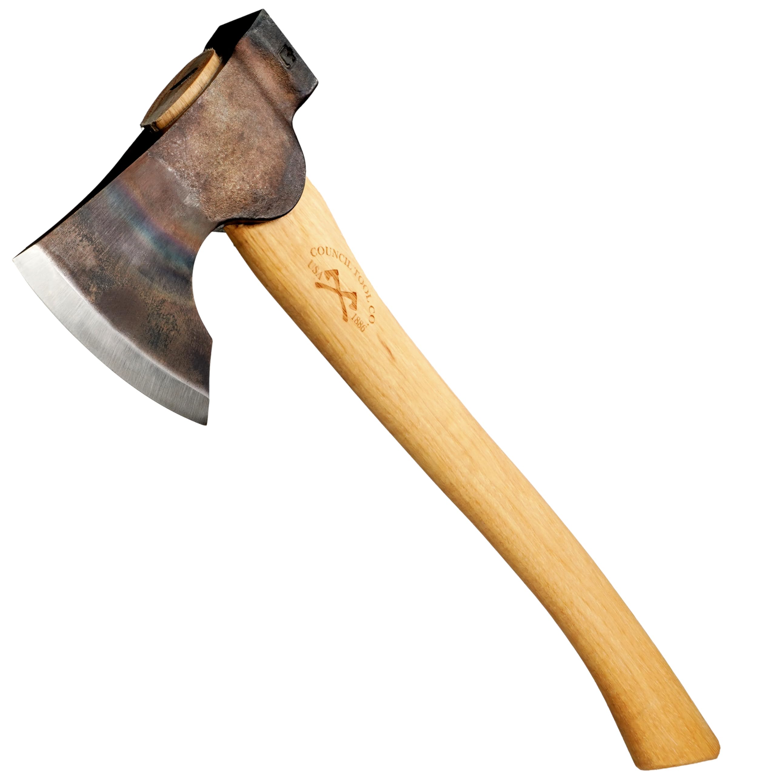 Council Tool 1.7# Wood-Craft Camp Carver Axe, 16" Curved Handle Axe Model - USA Made