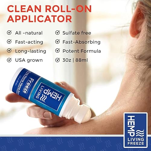 Miniatura 4 de Freeze Nano Extracto de cáñamo Roll On, terapia de frío, Roll On para músculos y tensión articular, rollo de 3 oz en botella (750 mg)