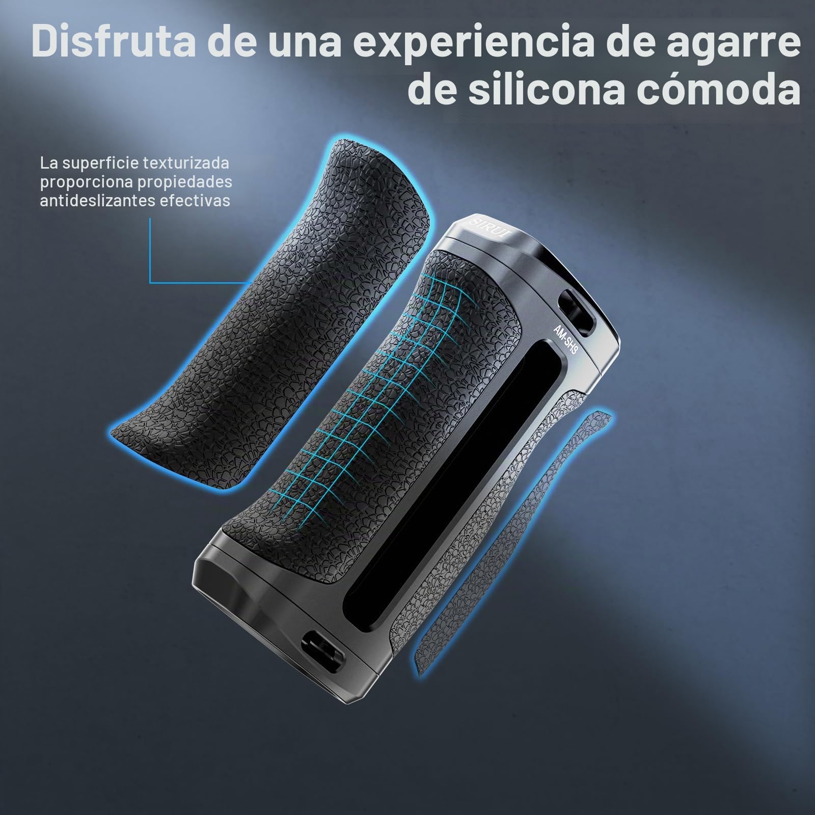 SIRUI Mango Lateral con Localización para ARRI y con Tornillo de 1/4'' para Jaulas de Cámara, Side Handle Ergonómica Universal - Am-SHS