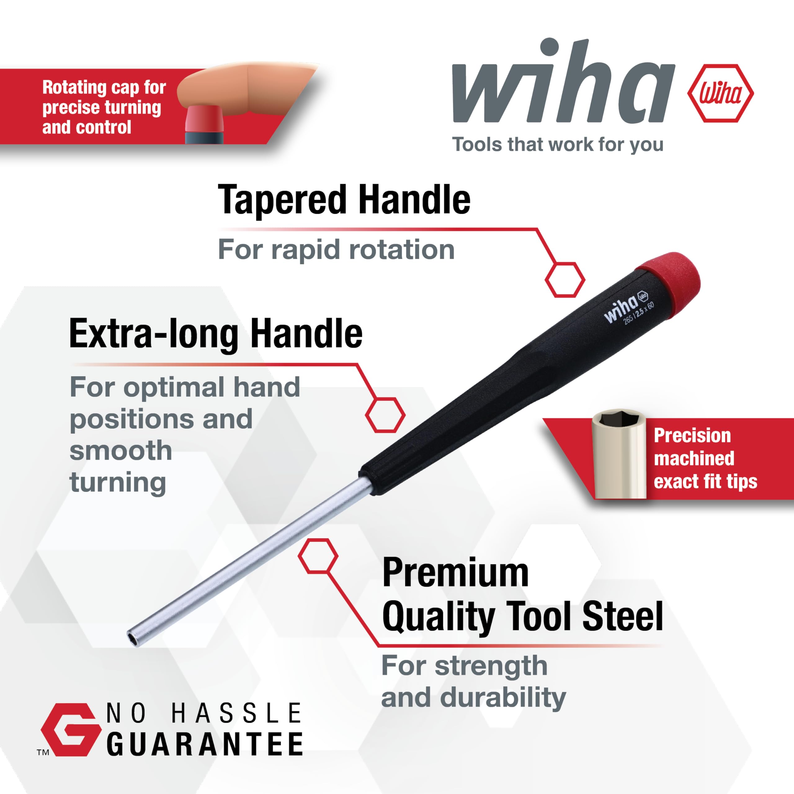 Wiha 7-Piece Metric Nut Driver Set - Precision Tools -2