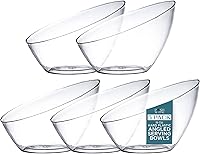 Vista 13 de Posh Setting Cuencos desechables de plástico negro, cuencos en ángulo, cuenco para dulces en ángulo, aperitivos de plástico y cuencos para papas