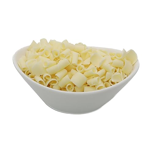 OliveNation - Rizos afeitados de chocolate blanco, elegantes rizos comestibles de chocolate belga para cubrir, decorar y decorar - 2