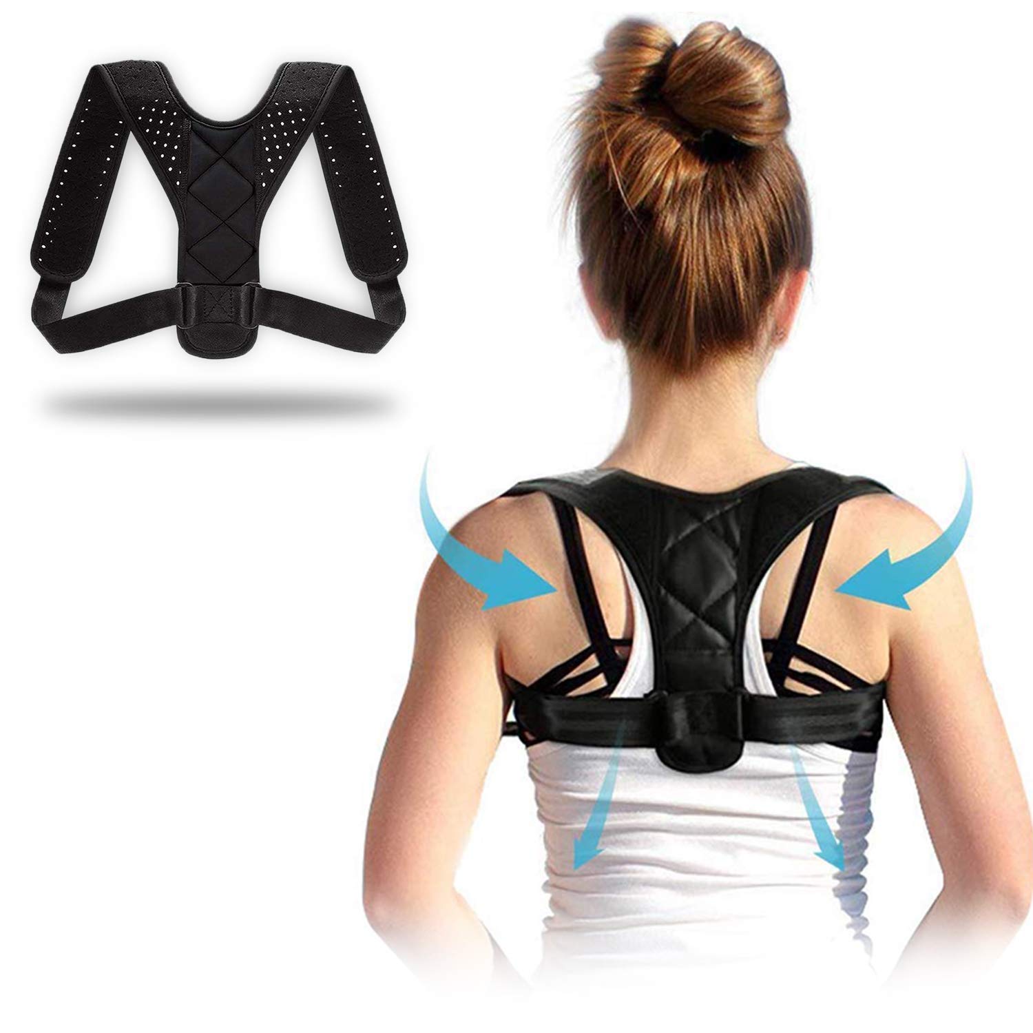Back Brace Posture Corrector for Men - Posture Corrector for Women - Upper Back Posture Corrector Providing Lumbar Support - Adjustable Back Brace Back Straightener for Clavicle Support Back Pain Reli