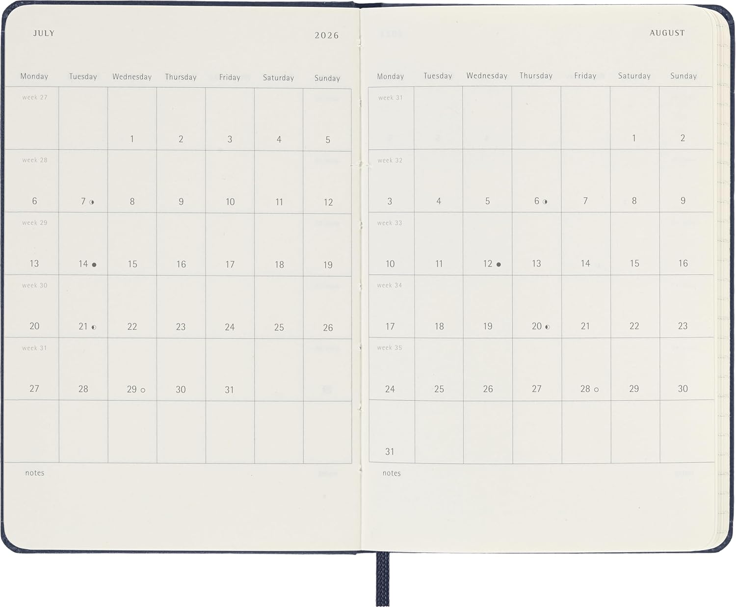 Moleskine Classic 12 Month 2026 Daily Planner, Hard Cover, Pocket (3.5" x 5.5"), Sapphire Blue, 400 pages