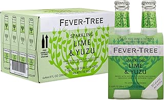 Fever-Tree No Artificial Sweeteners Flavorings or Preservatives 6.8 Fl Oz Each Bottles, Sparkling Lime & Yuzu, 24 Count