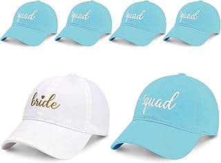 6Packs Bachelorette Hat Bridesmaid Hat Bachelorette Party Favors Embroidered Bride Squad Baseball Cap
