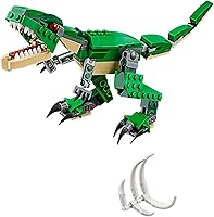 Vista 4 de LEGO Creator 3 en 1 Poderoso Juguetes de Dinosaurio, Se Transforma de T. rex a Triceratops a Pterodáctilo Figuras de Dinosaurio, Gran Regalo