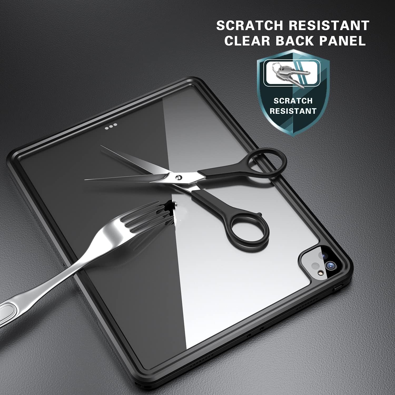 for 2022/2021 iPad Pro 12.9 【5th/6th Generation】 Waterproof Case, Outdoor Sports IP68 Waterproof Shockproof Dustproof Built-in Screen Protector Rugged Case for iPad Pro 12.9 2021/2022 (Black) - Image 5