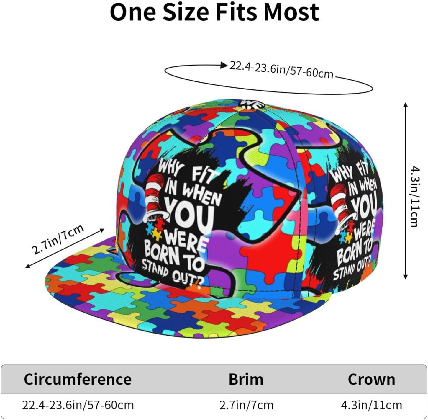 Cute Snapback Hat Hip Hop Style, Adjustable Baseball Cap, Flat Bill Trucker Hat for Men Women - Image 6