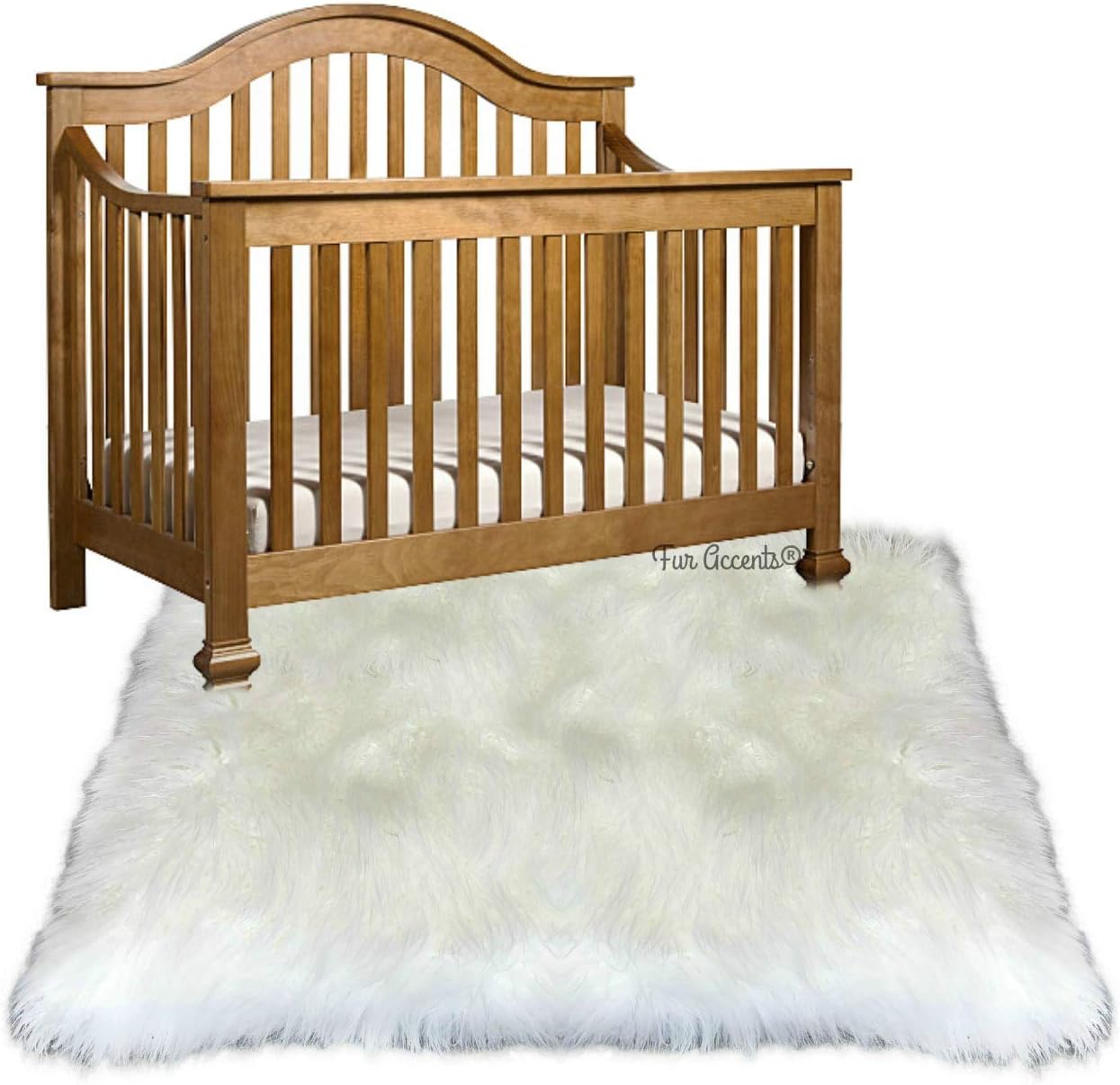 Extraordinary Shag Rugs, White Shag Faux Fur, Rectangle, Dining Room, Living Roon, Bedroom, (4'x5')