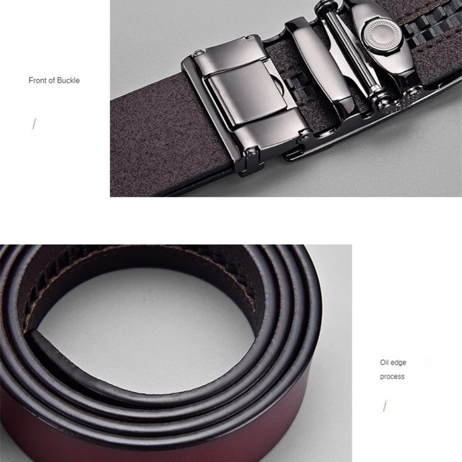 Cinturón de cuero auténtico para hombre, cinturón de negocios con hebilla automática de metal, correas de cintura para jeans