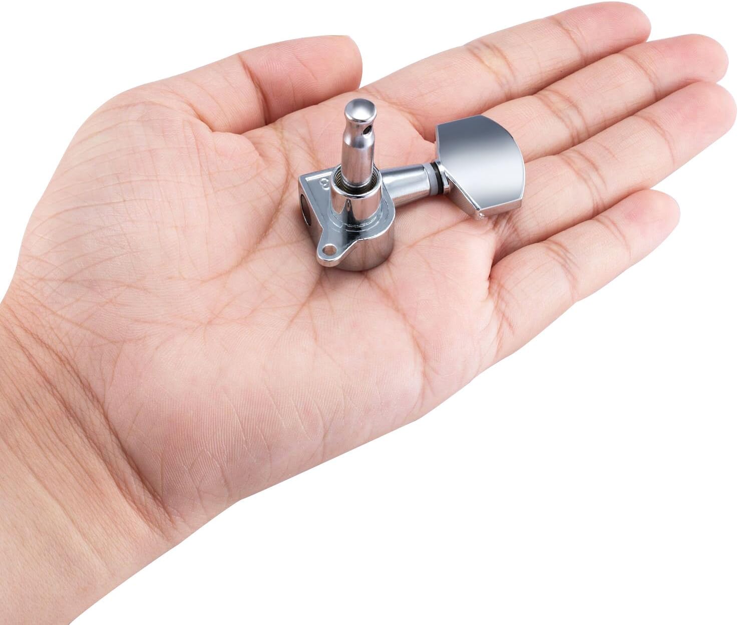 Canomo 6 Pieces Sealed Guitar String Tuning Pegs Keys 3 Left 3 Right Guitar Machine Heads Knobs With Strap Button Locks, Picks and Guitar String Winder for Electric or Acoustic Guitar (Silver) : Musical Instruments