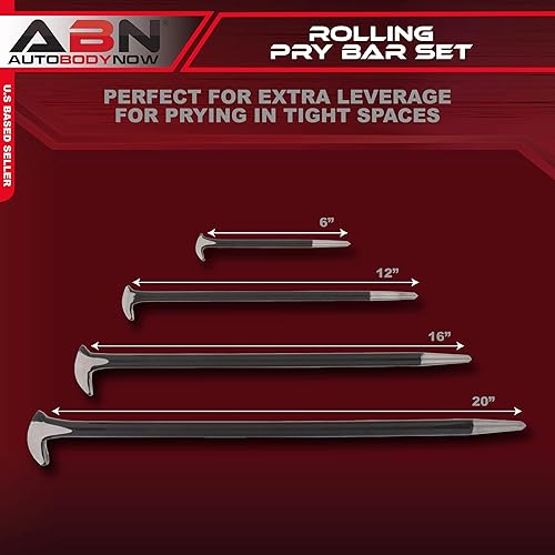 Miniatura 2 de ABN Ladyfoot - Juego de herramientas de barra de palanca de 4 piezas, 6, 12, 16, 20 pulgadas, para alineación y palanca de maquinaria automotriz