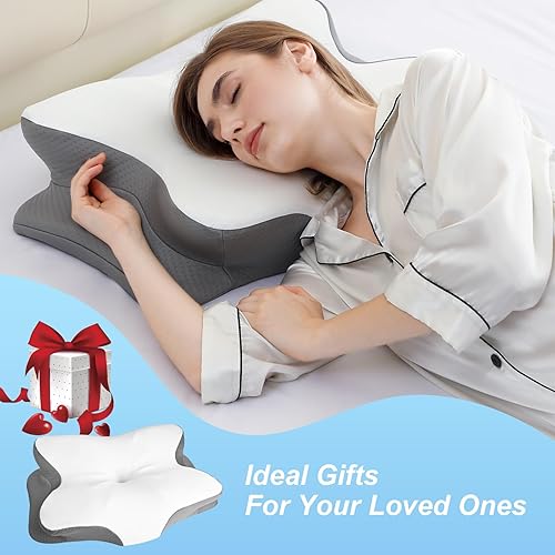 Miniatura 7 de Almohadas de espuma viscoelástica, almohada ergonómica para aliviar el dolor de cuello, almohada de cama para dormir, almohada cervical cervical