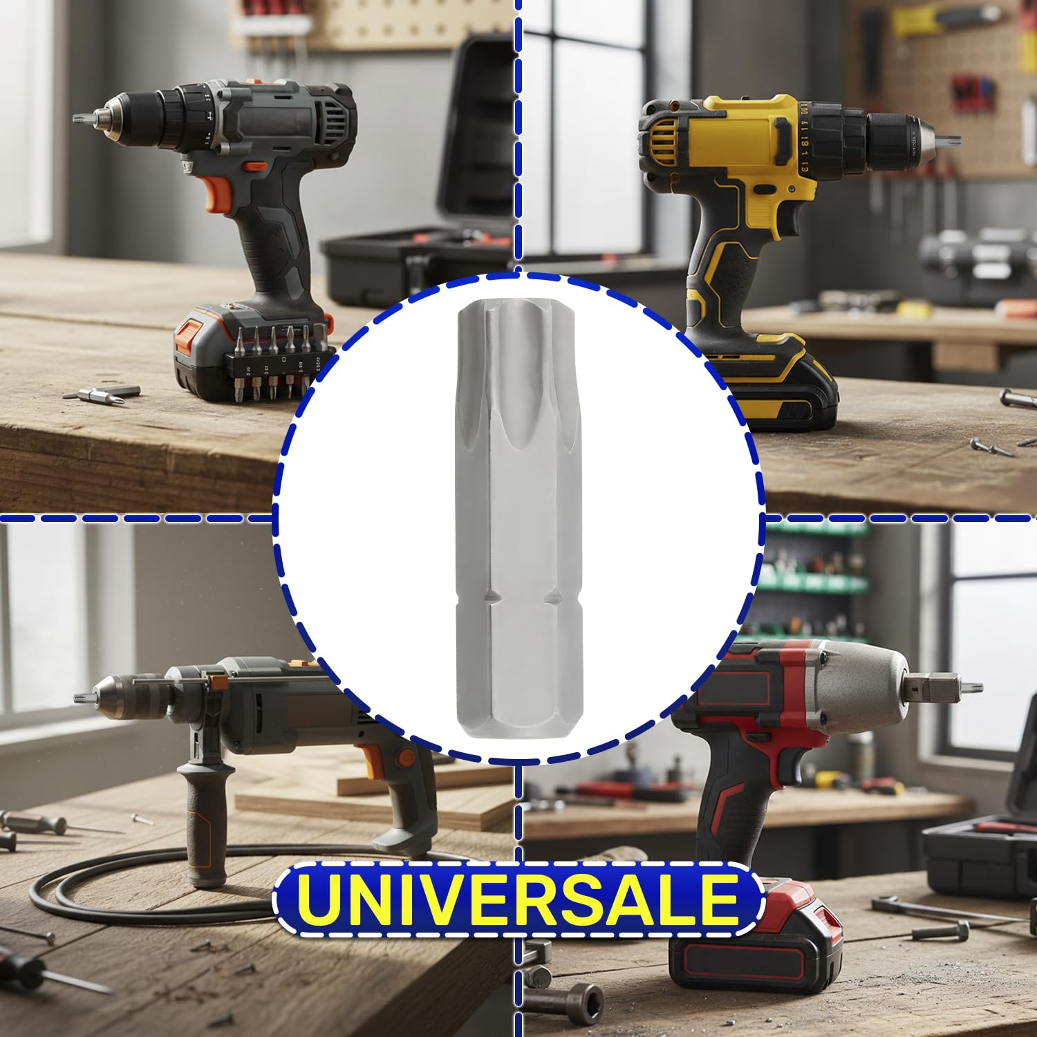 20 Pezzi Inserti per Avvitatore Professionali T10 x 25 mm - Torx Set con Gambo Esagonale 1/4" - Set Punte Avvitatore Realizzato in Acciaio Legato S2 - MONTERAL