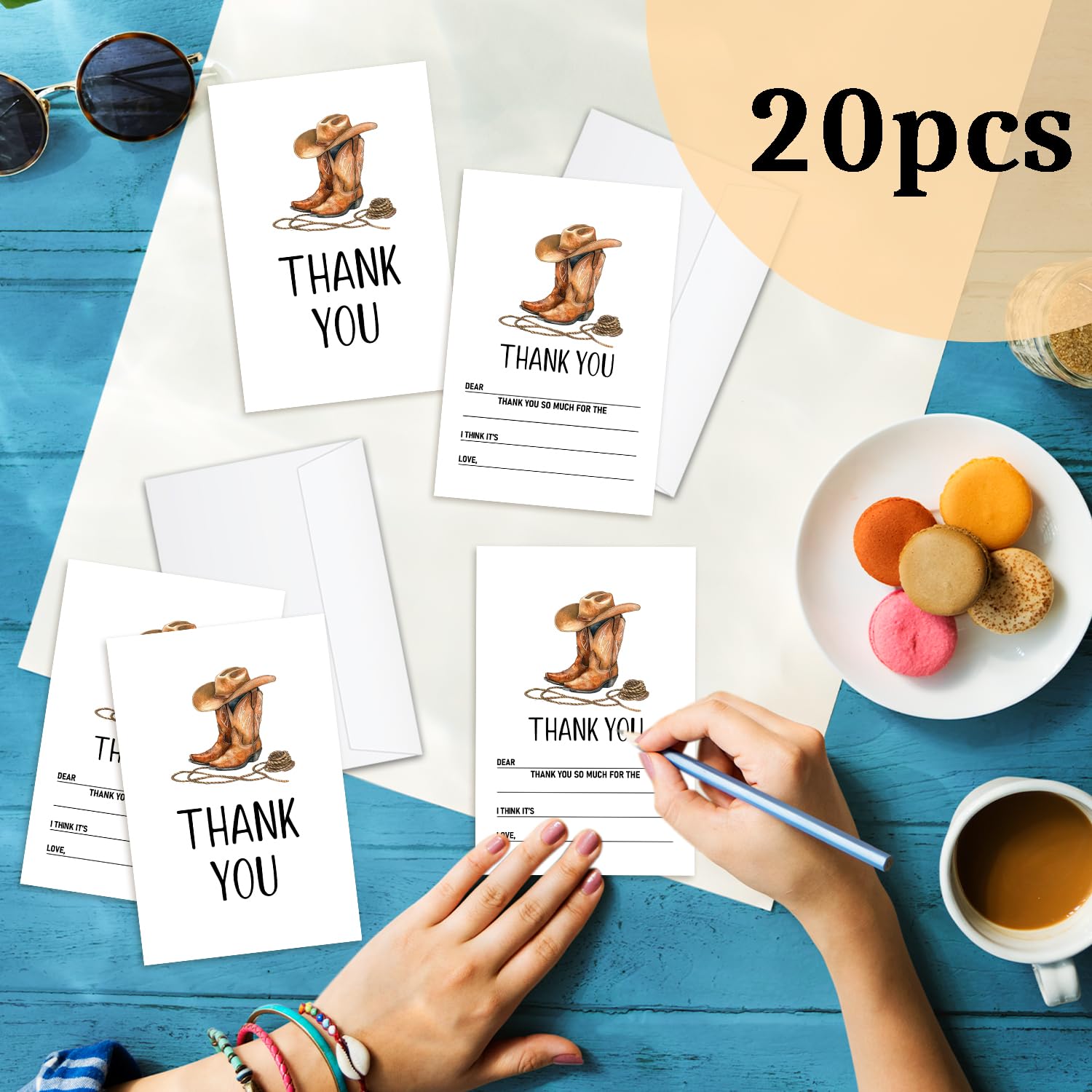 Western Thank You Card, Rodeo Cowboy Birthday, Baby Shower, Bridal Shower, Editable Template