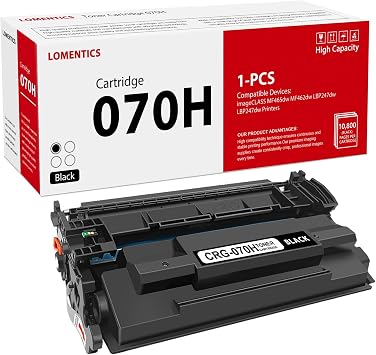 LOMENTICS 070H Black Toner Cartridge High-Yield 1-Pack - Loment Compatible CRG-070H Toner Cartridge Replacement for 070H imageCLASS MF465dw MF462dw LBP247dw LBP247dw Printer